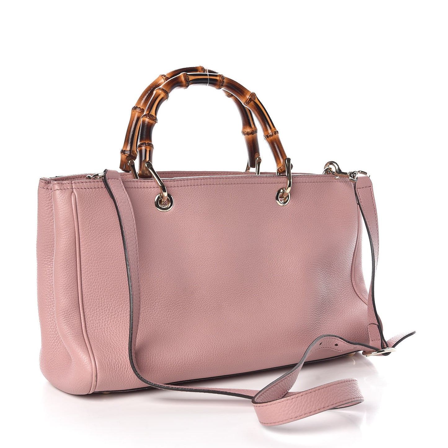 Pebbled Calfskin Medium Bamboo Shopper Tote Dark Cipria