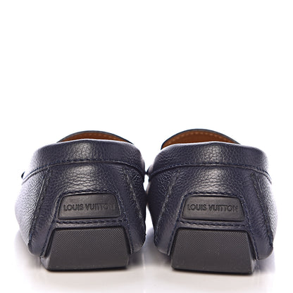 Louis Vuitton Calfskin Mens Monte Carlo Car Shoe Moccasin Loafers 8 Blue 8 of 9