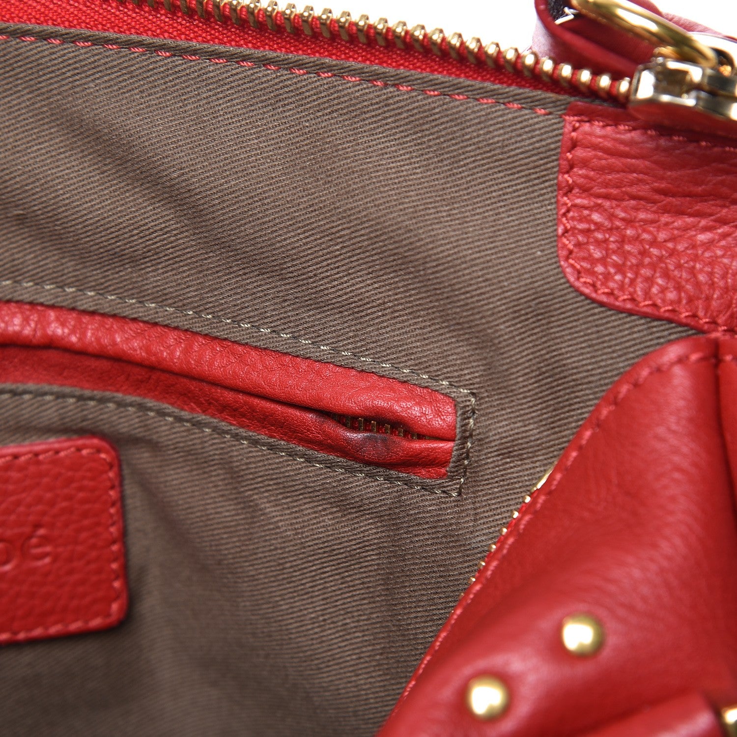 Chloe Calfskin Medium Marcie Satchel Red 9 of 9