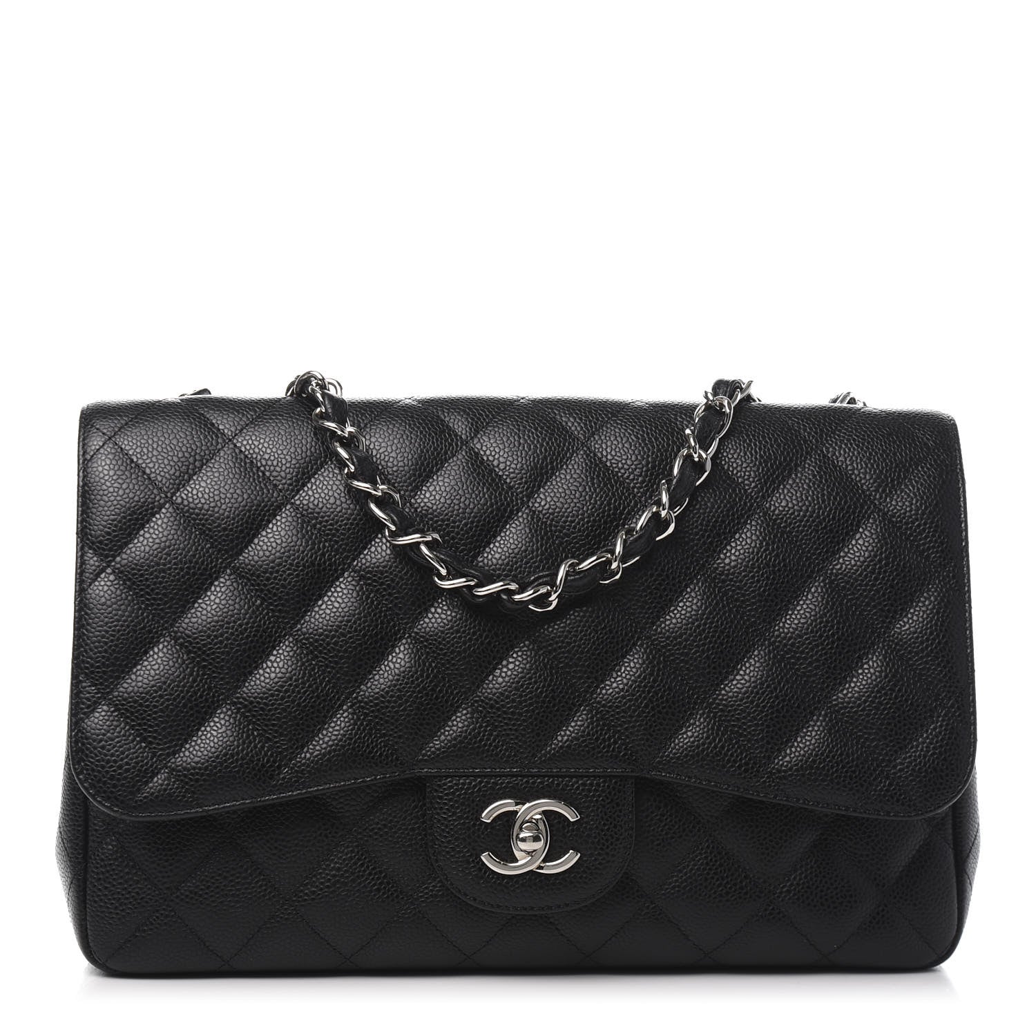 Chanel Caviar Quilted Jumbo Single Flap Black 1 of 10