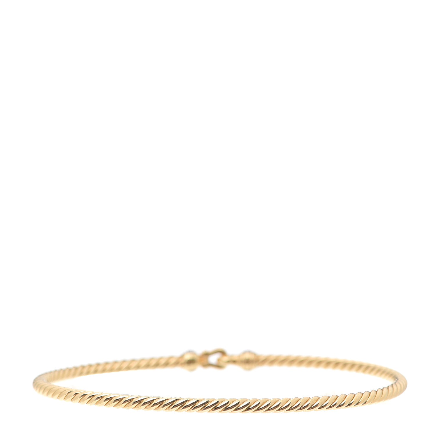David Yurman 18K Yellow Gold Diamond 2.6mm Cable Collectibles Buckle Bracelet 3 of 4