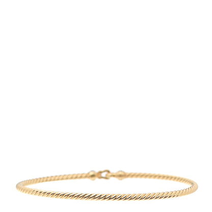 David Yurman 18K Yellow Gold Diamond 2.6mm Cable Collectibles Buckle Bracelet 3 of 4