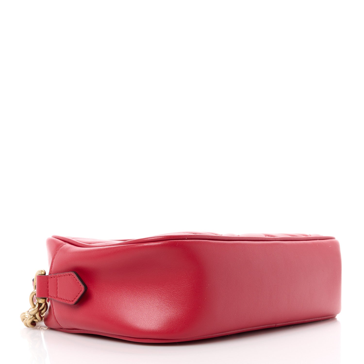 Gucci Calfskin Matelasse Small GG Marmont Chain Shoulder Bag Hibiscus Red 4 of 10