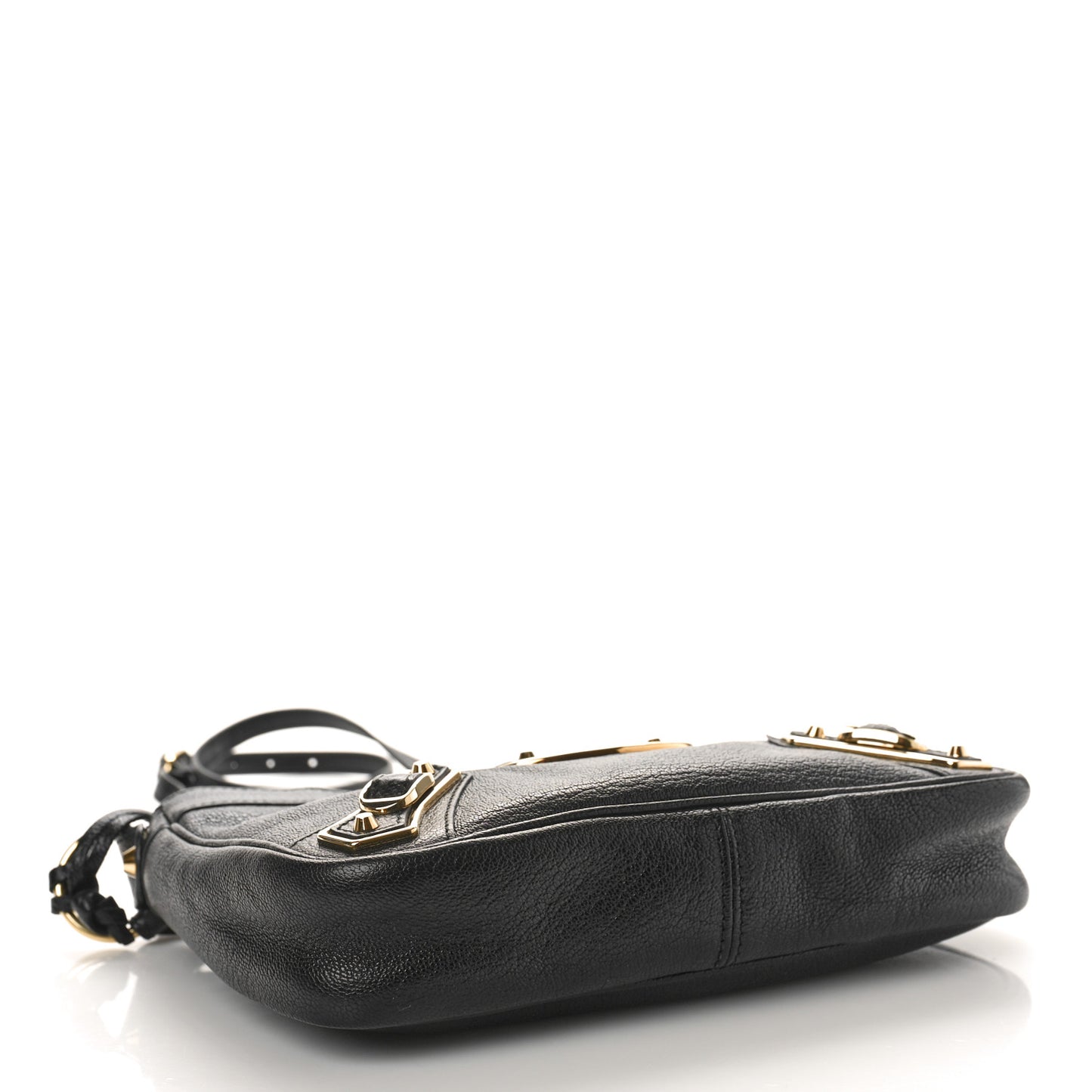 Chevre Gold Metallic Edge Hardware Hip Black