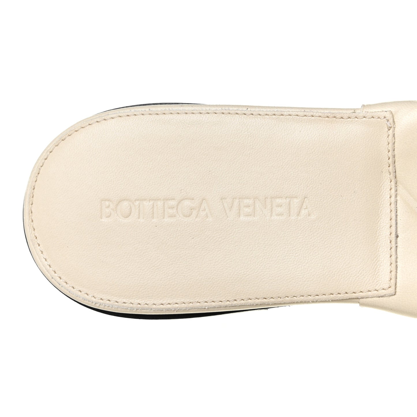 Nappa Quilted Rubber Lido Flat Sandals 37.5 Sea Salt
