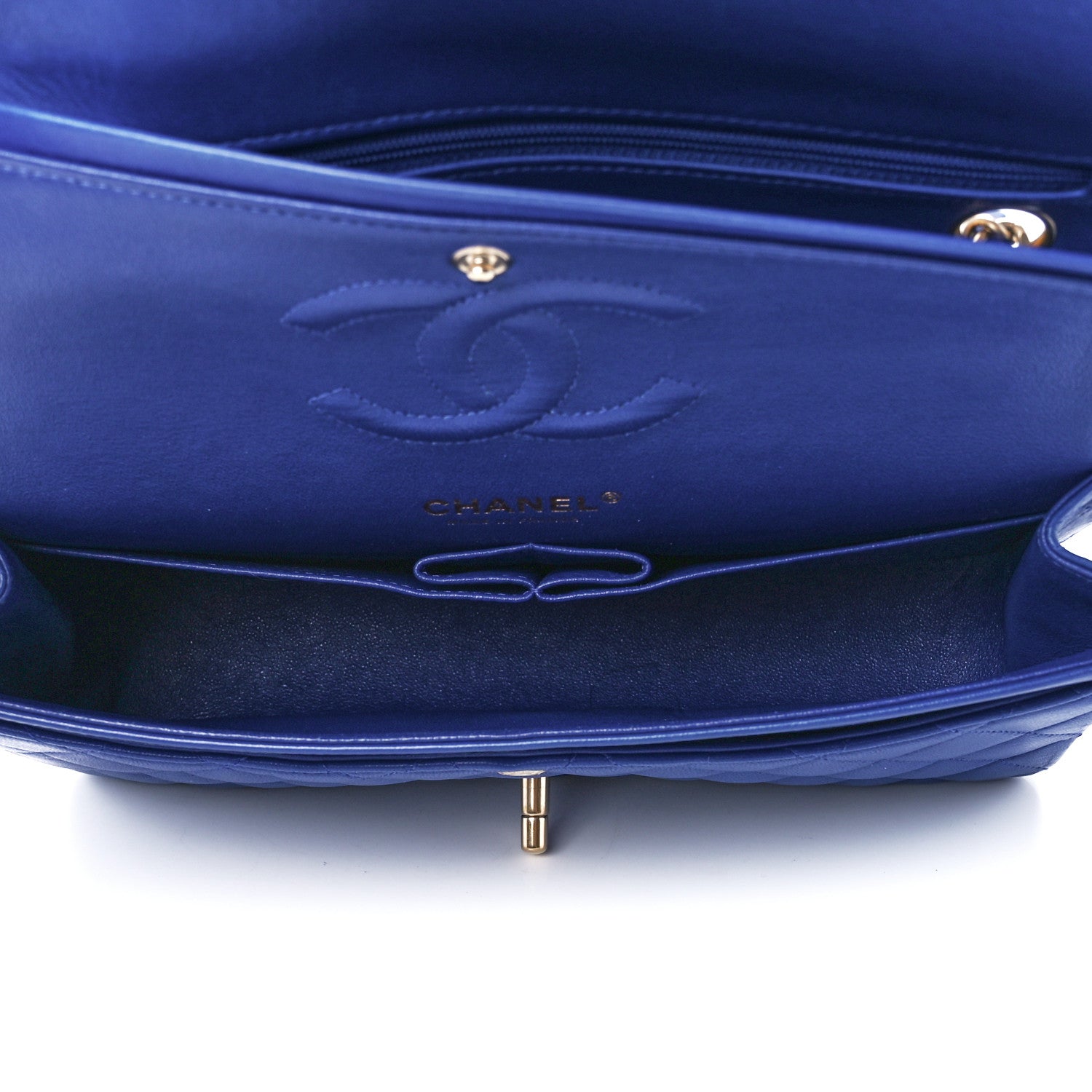 Chanel Lambskin Quilted Medium Double Flap Blue 5 of 13