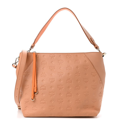 MCM Calfskin Ottomar Monogram Medium Klara Hobo Sandstone 1 of 9