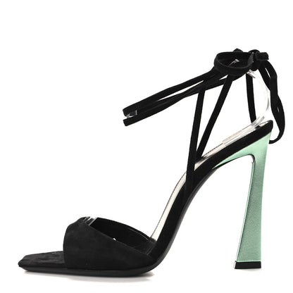 Saint Laurent Suede Paz 105 Ankle Strap Sandals 38 Hope Green 1 of 9