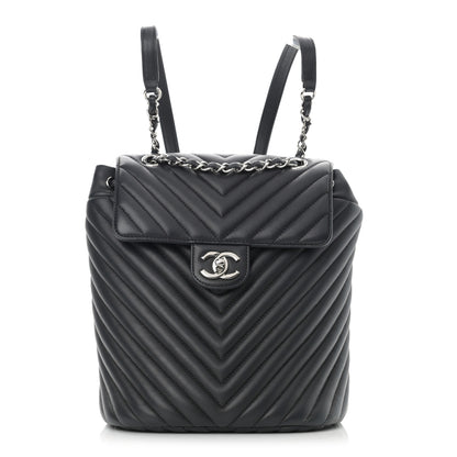 Chanel Calfskin Chevron Quilted Small Urban Spirit Backpack Black 1 of 12