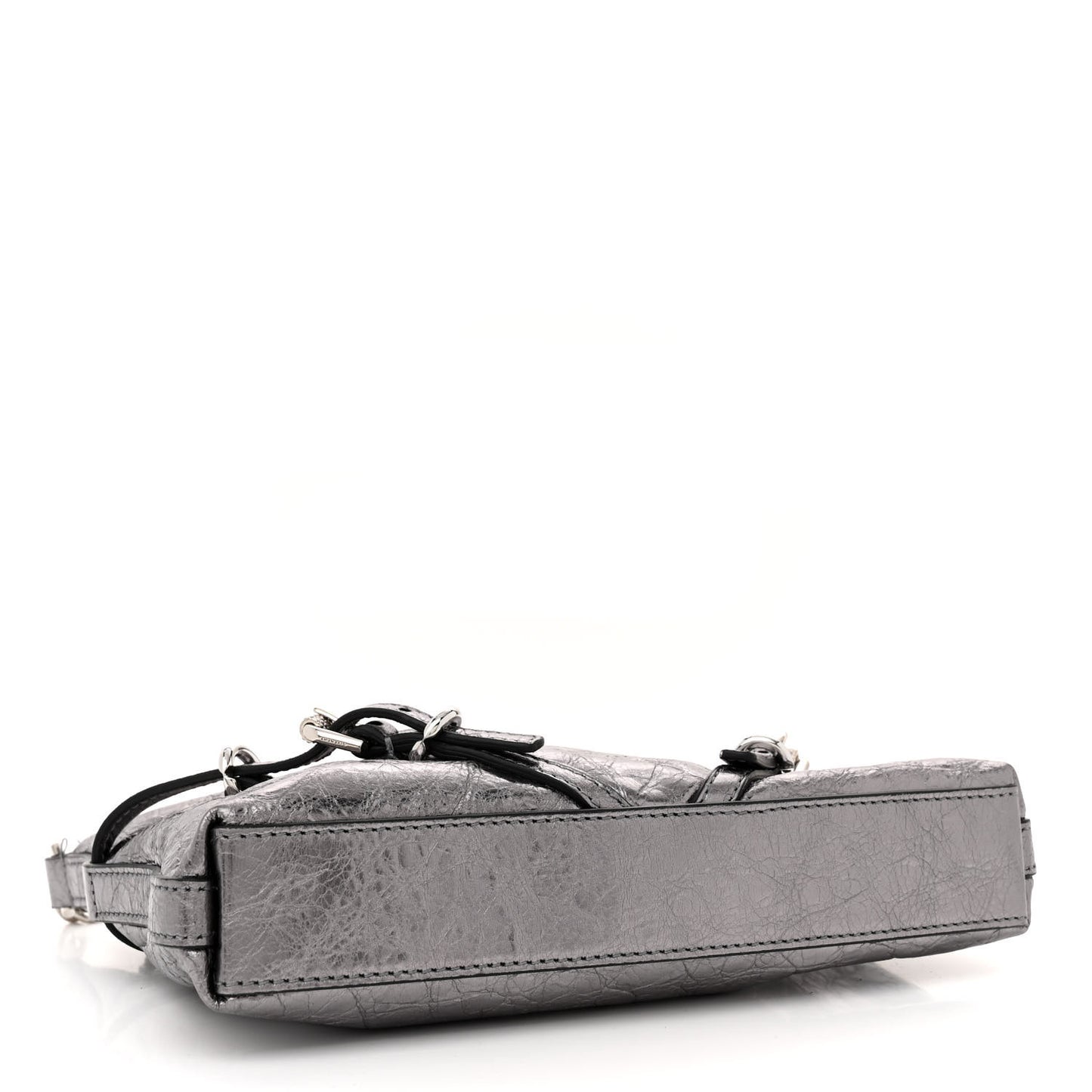 Metallic Calfskin Mini Voyou Bag Silver