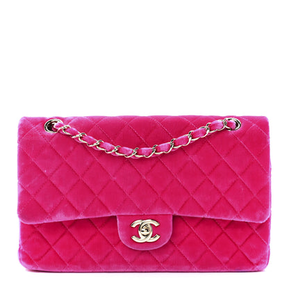 Chanel Velvet Quilted Medium Double Flap Pink 1 of 12
