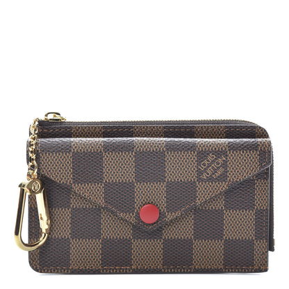 Louis Vuitton Damier Ebene Recto Verso Card Holder Red 1 of 7