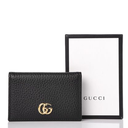 Gucci Pebbled Calfskin GG Marmont Card Case Black 8 of 8