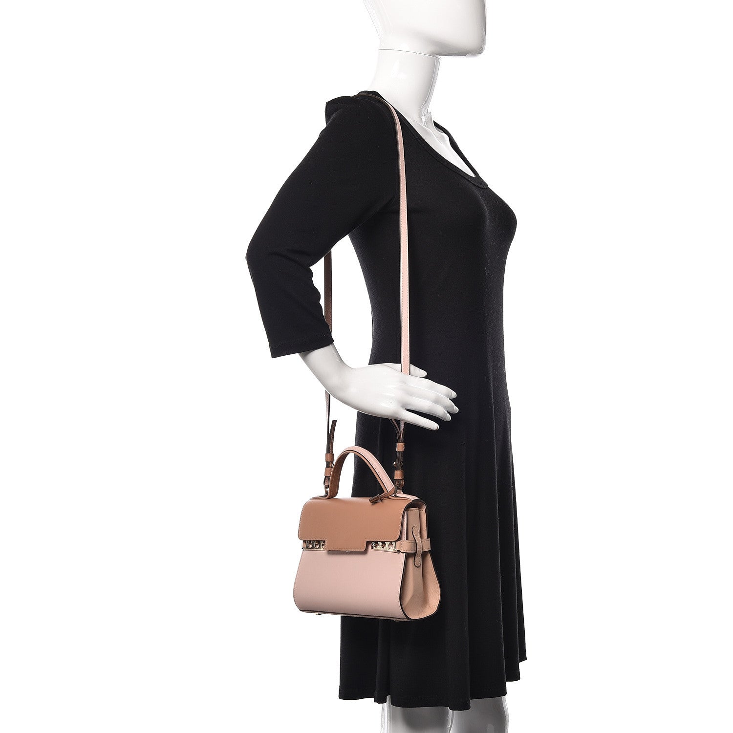 Delvaux Smooth Calfskin Mini Tempete Satchel Vision Pink 2 of 9