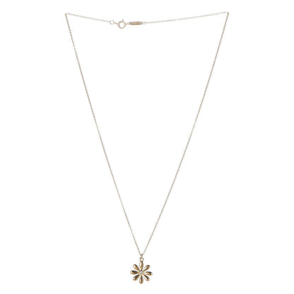 Tiffany 18K Yellow Gold Diamond Flower Pendant Necklace 4 of 7