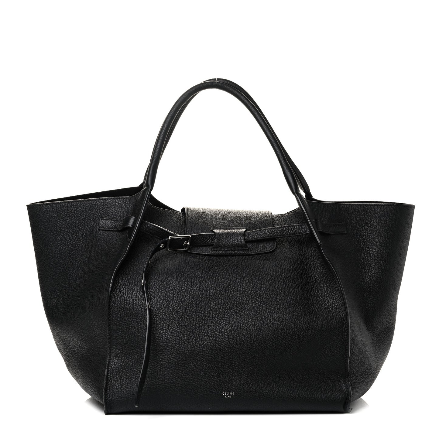 Supple Grained Calfskin Medium Big Bag Black