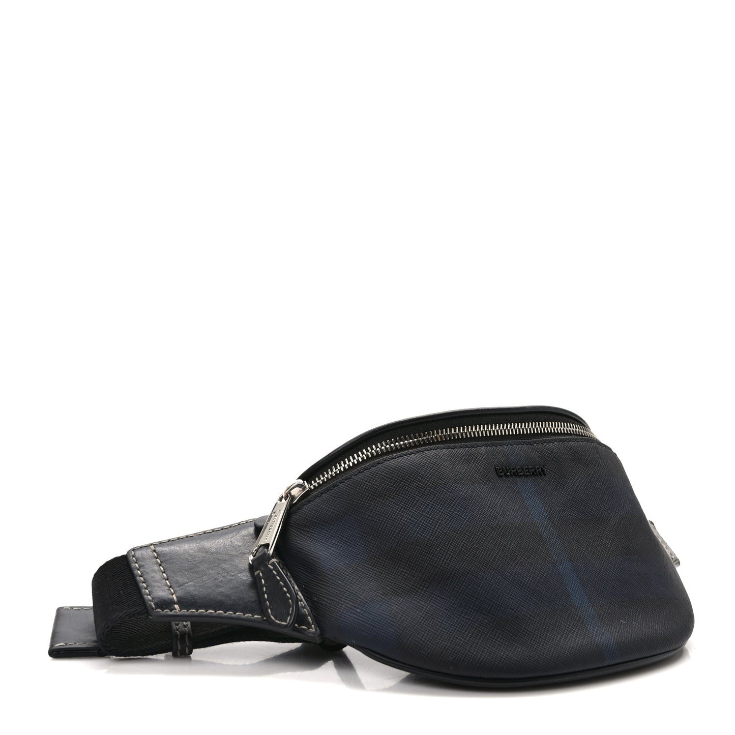 E-canvas Check Cason Mini Bum Bag Navy Blue