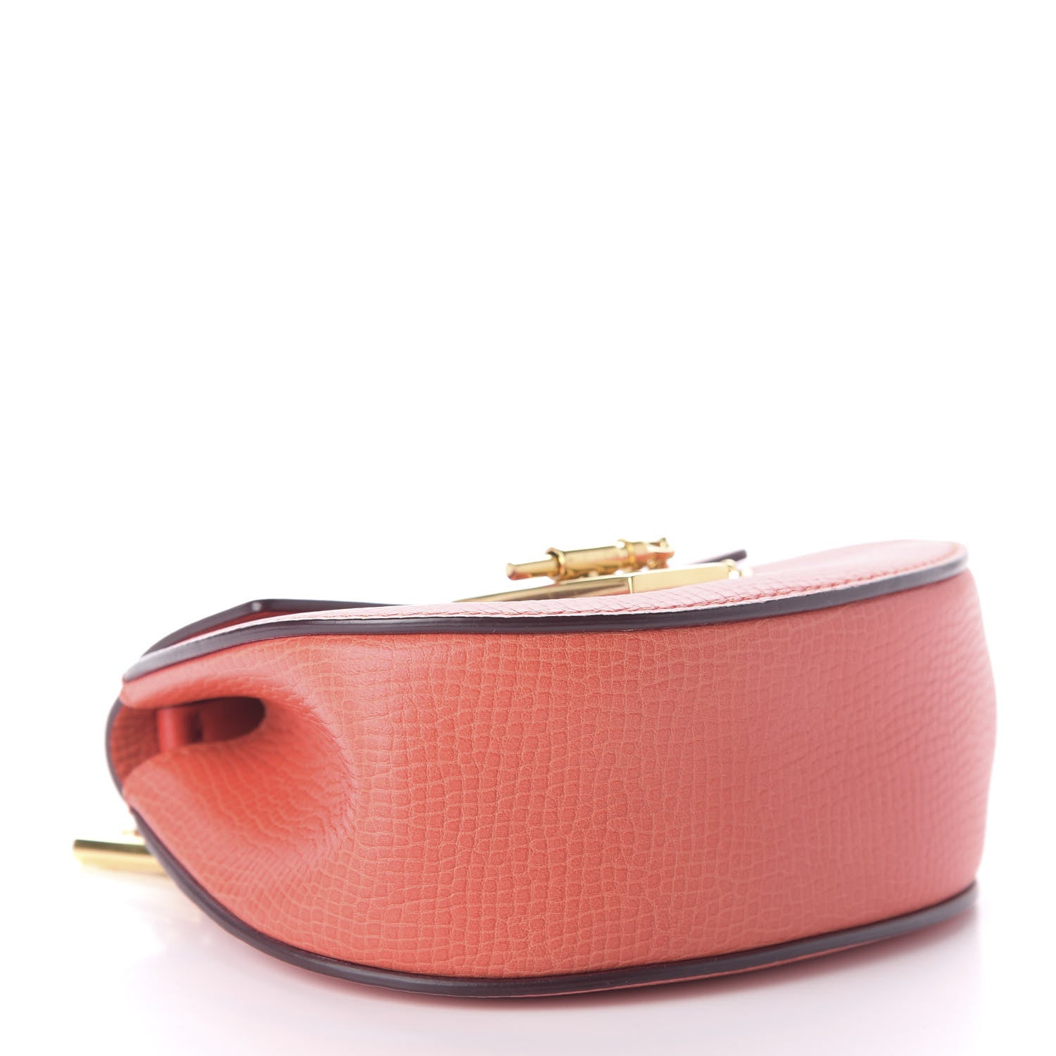 Chloe Grained Calfskin Lambskin Nano Drew Shoulder Bag Coral Pop 4 of 9