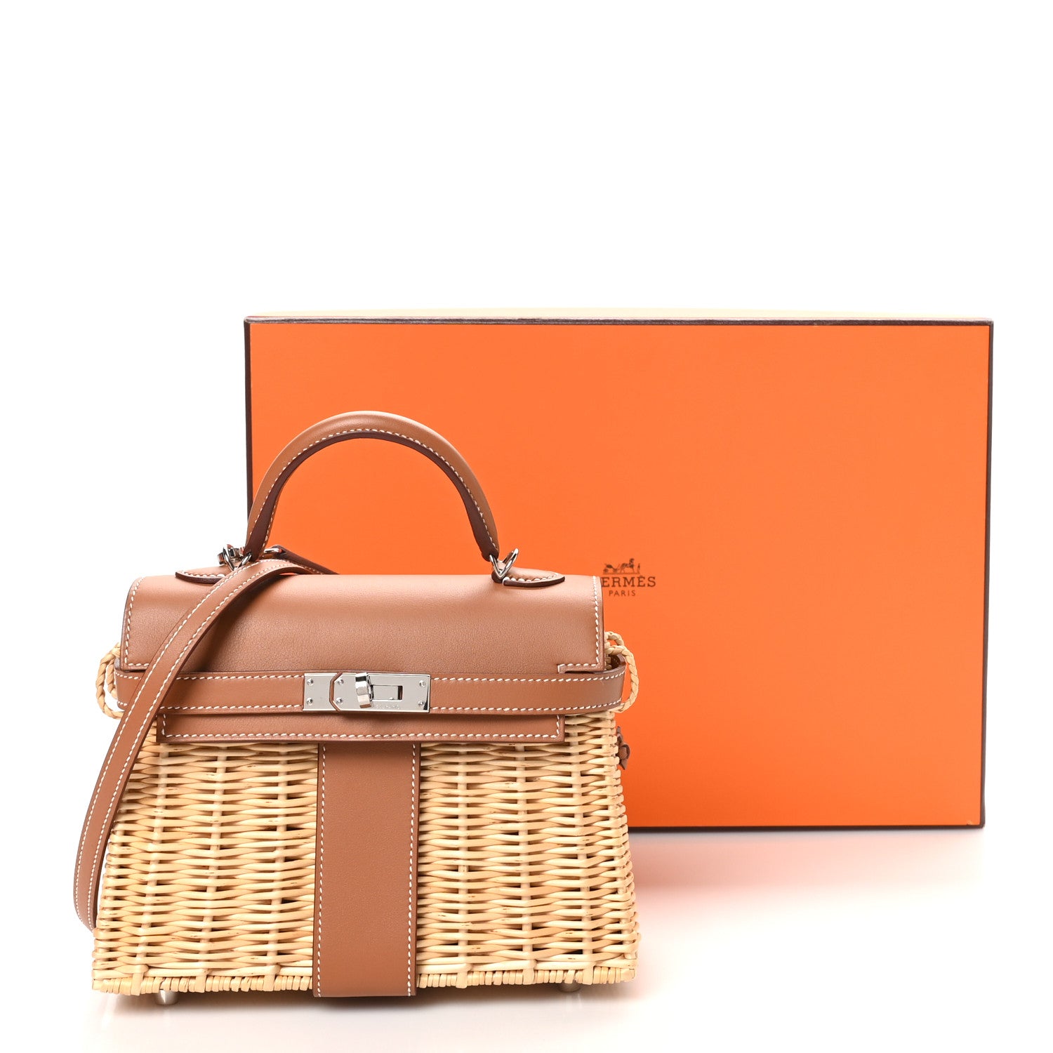 Hermes Wicker Swift Picnic Mini Kelly 20 Naturel Gold 1769938