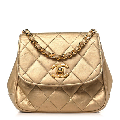 Chanel Metallic Lambskin Quilted Mini Flap Gold 1 of 9