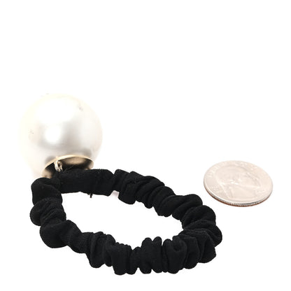 Chanel Pearl CC Hair Tie Black Gold Pearly White 2 of 6