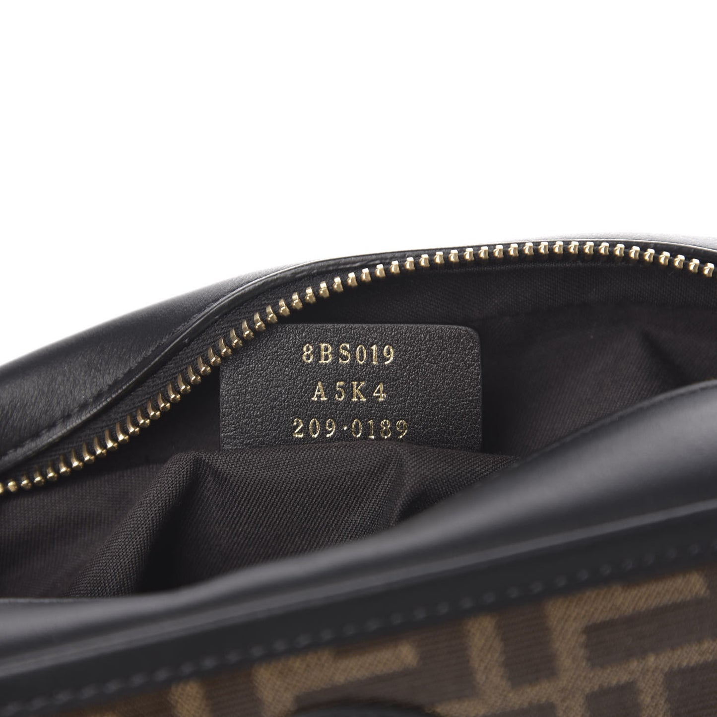 Glazed Fabric Vitello Century FF 1974 Stamp Patch Mini Camera Case Mogano Panna Black