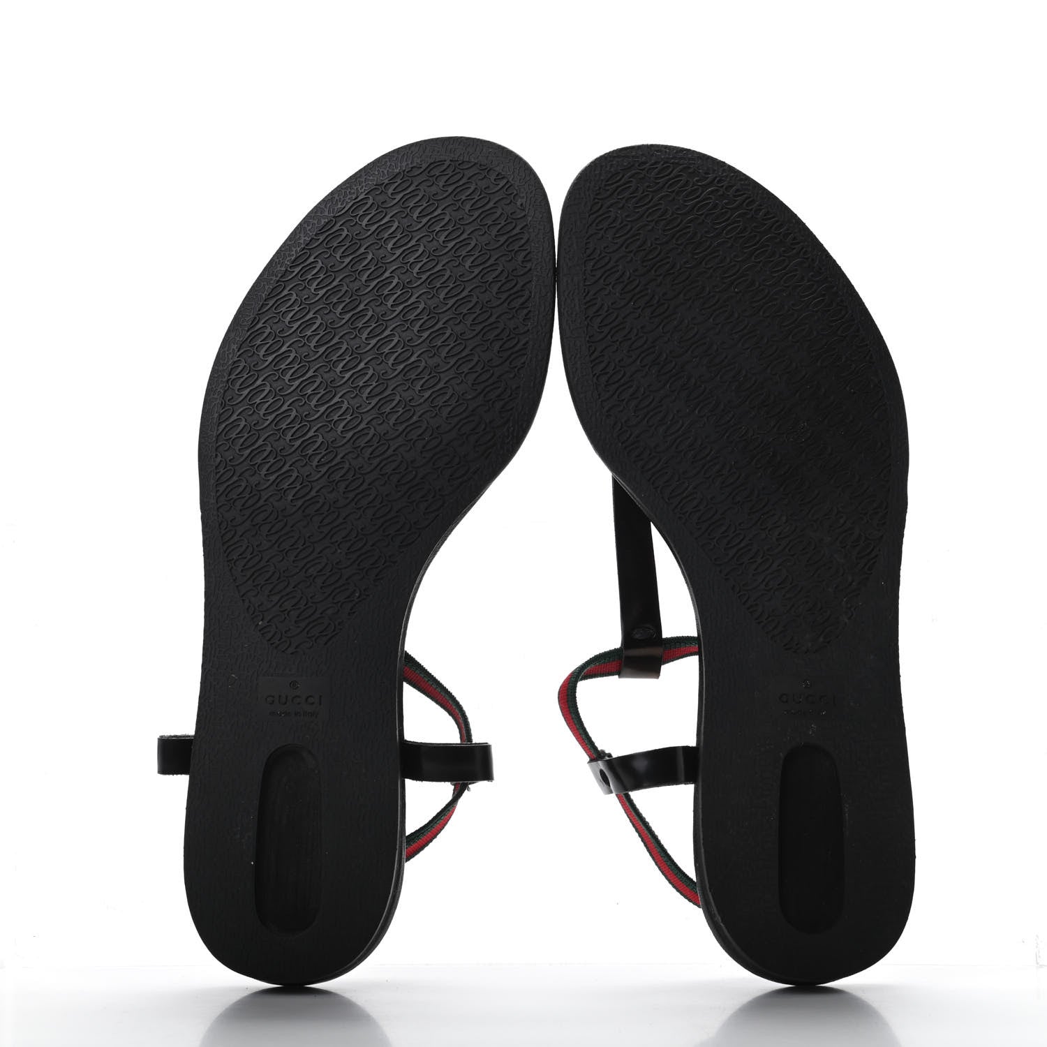 Gucci Nappa Web Wimbledon Thong Sandals 36.5 Black 5 of 9