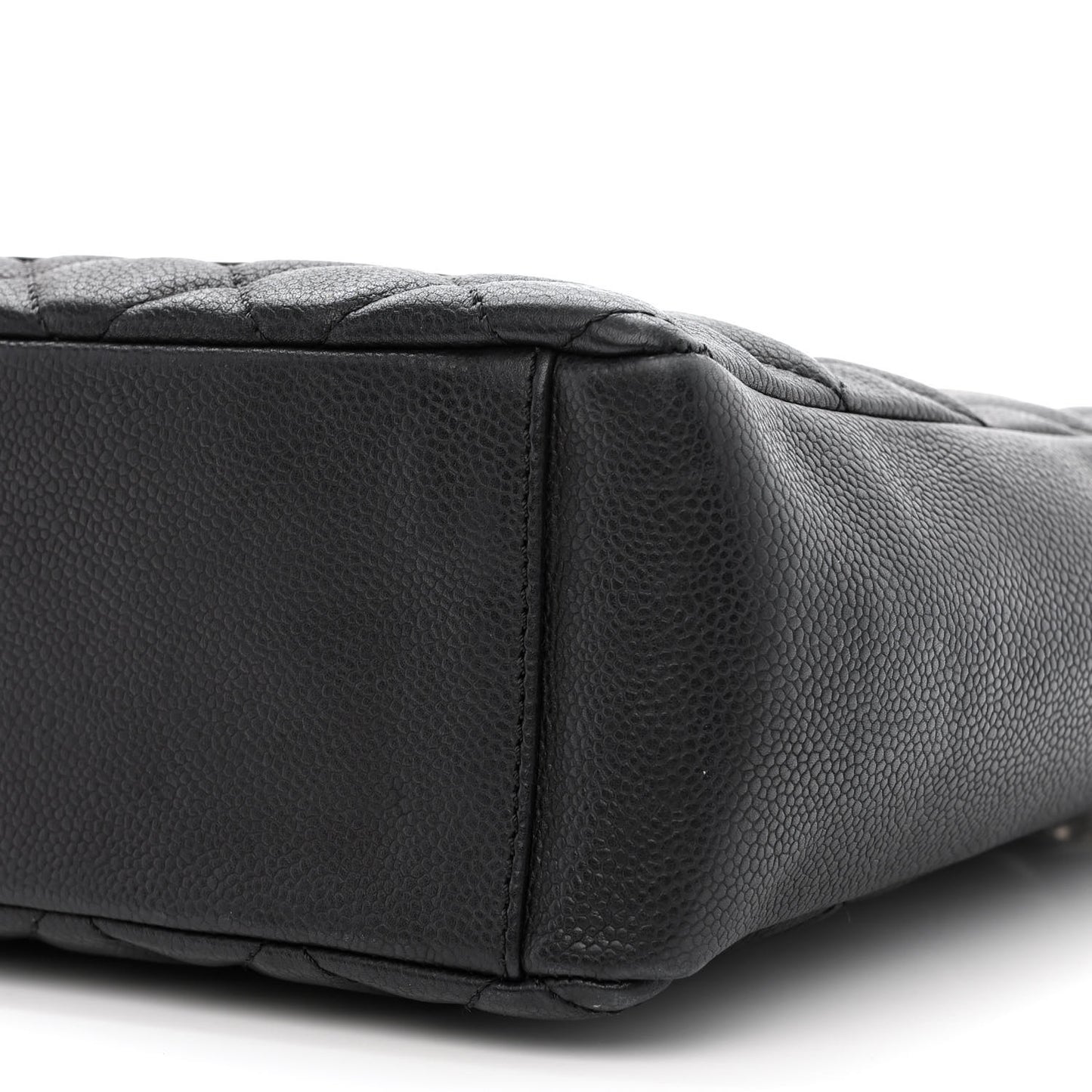 Caviar Quilted Petit Shopping Tote PST Black