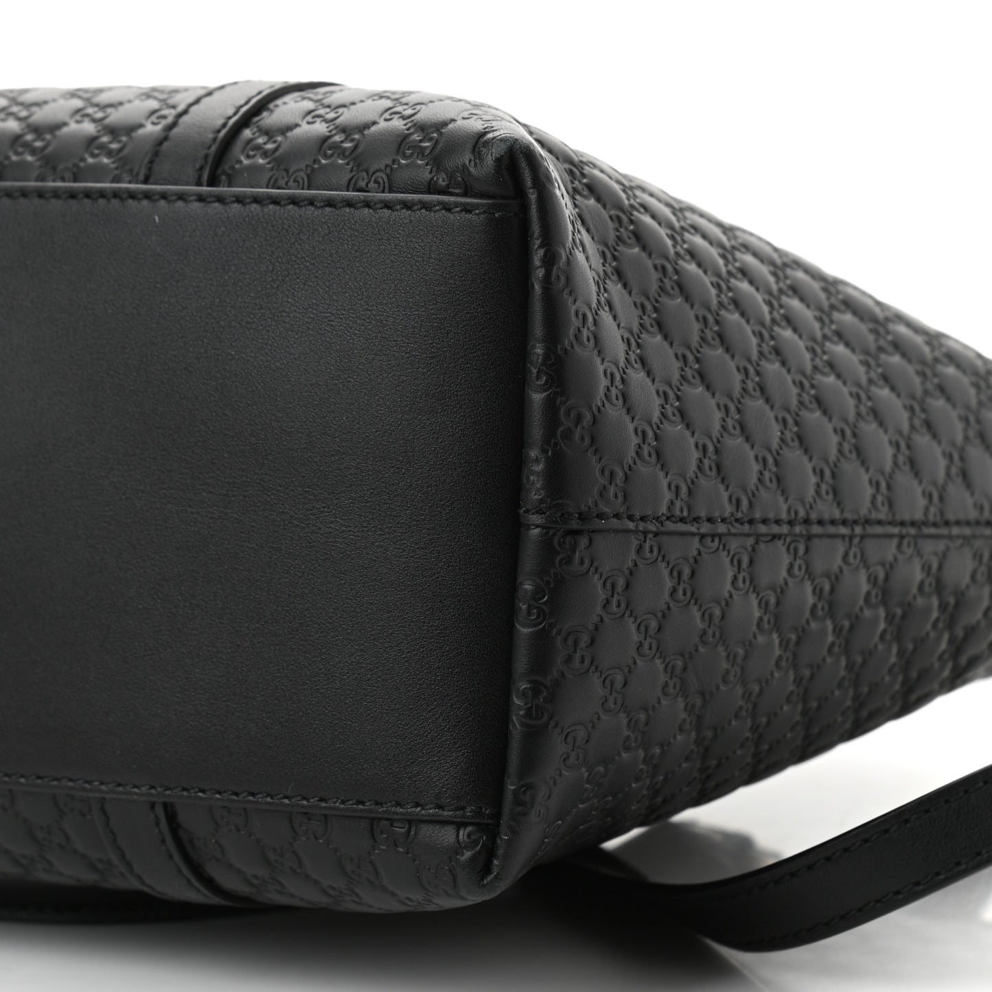 Soft Microguccissima Small Zippered Satchel Black