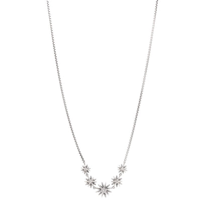 David Yurman Sterling Silver Diamond Starburst 5 Station Necklace 1 of 6