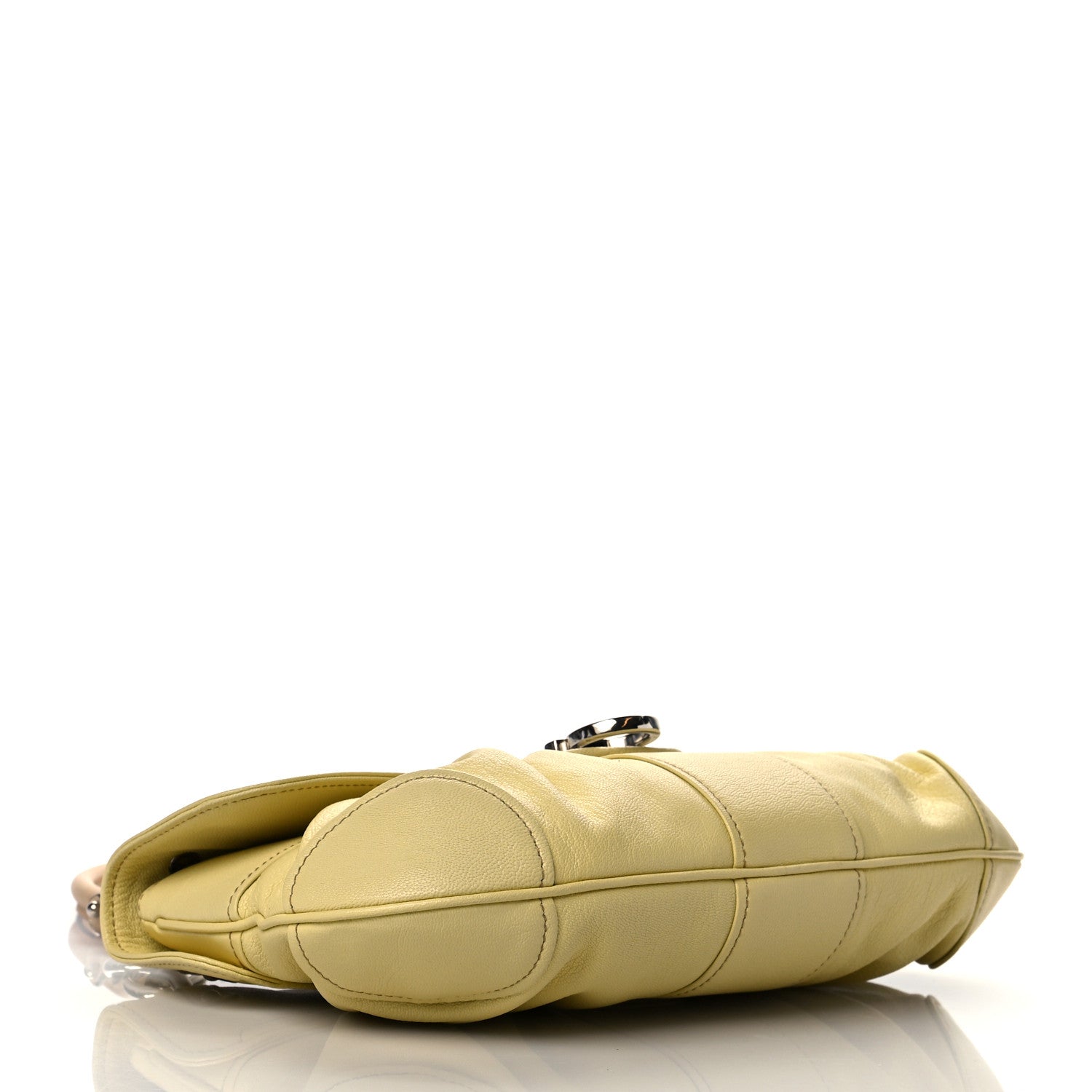 Salvatore Ferragamo Goatskin Gancini Shoulder Bag Citronella 3 of 9