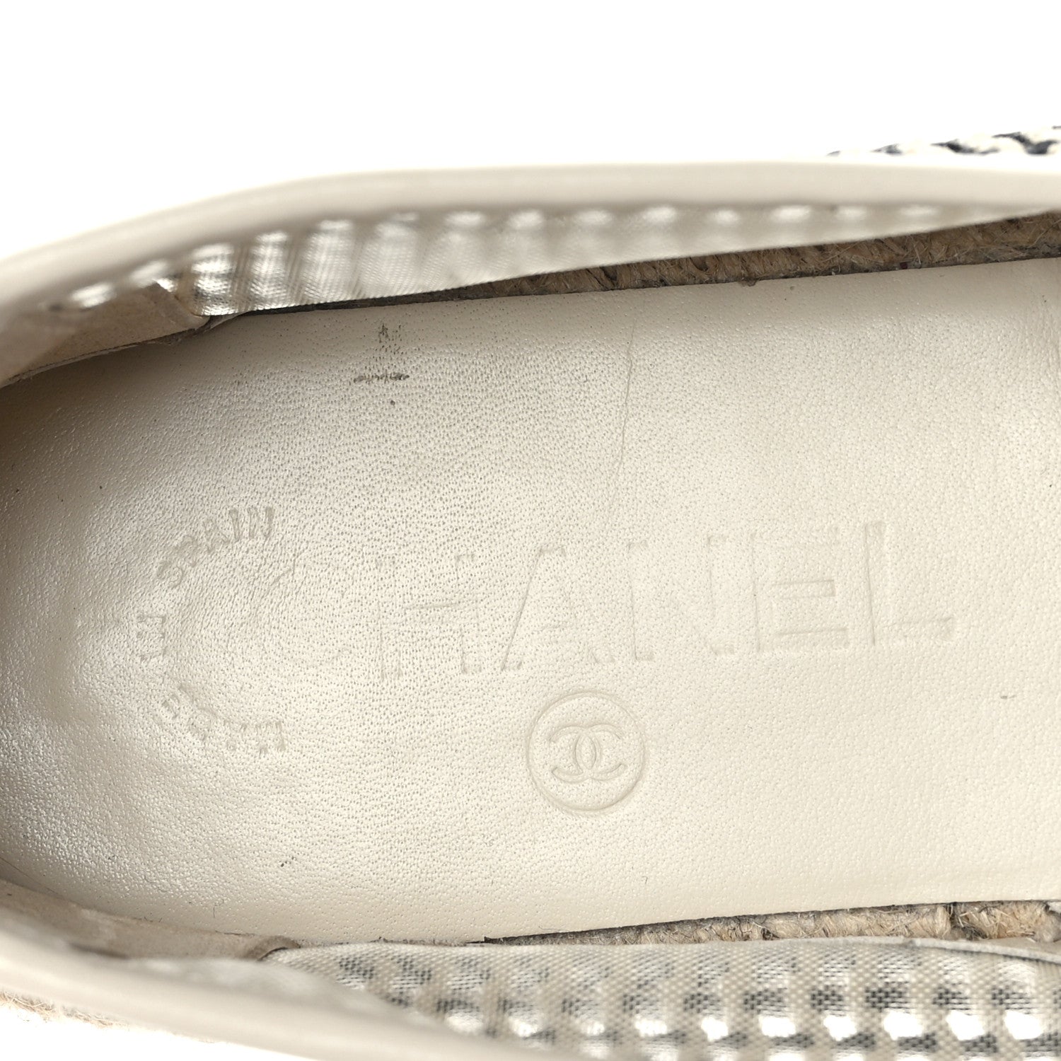 Chanel Mesh Grosgrain CC Espadrilles 39 Beige Black 7 of 7