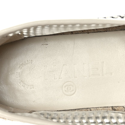 Chanel Mesh Grosgrain CC Espadrilles 39 Beige Black 7 of 7