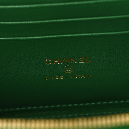 Chanel Calfskin Crocodile Embossed Exoticoco Small Top Handle Vanity Case With Chain Emerald 6 of 11