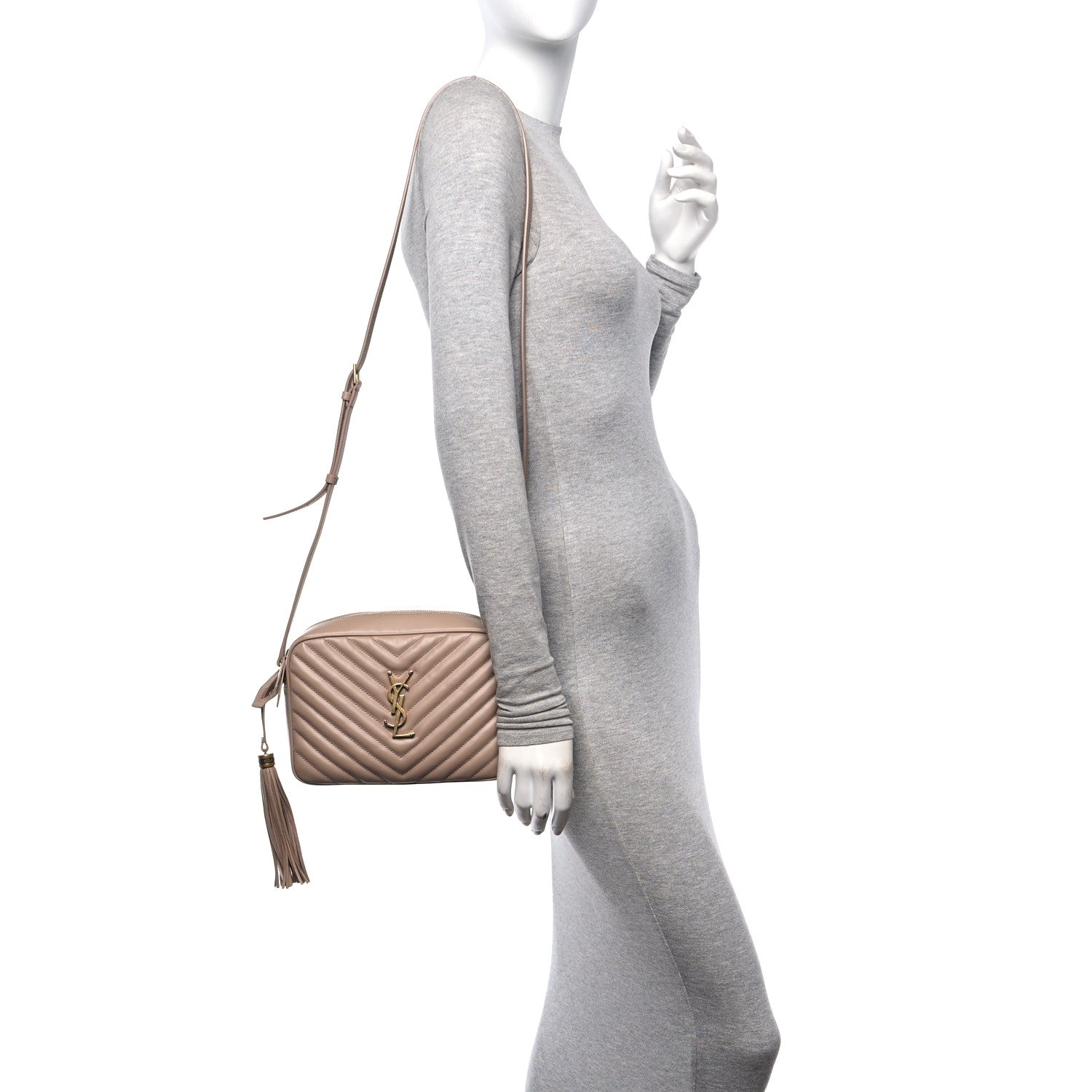 Saint Laurent Calfskin Matelasse Monogram Lou Camera Bag Rosy Sand 2 of 10
