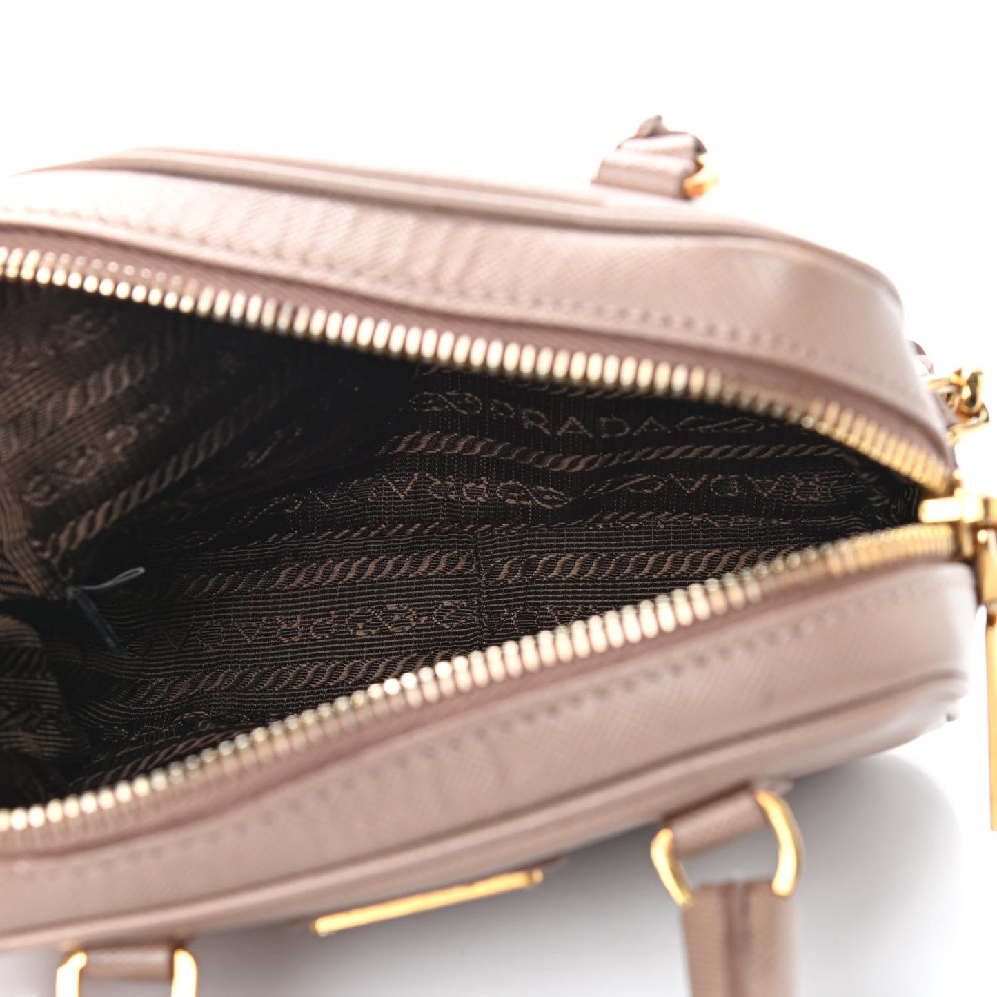 Saffiano Lux Mini Top Handle Crossbody Cammeo
