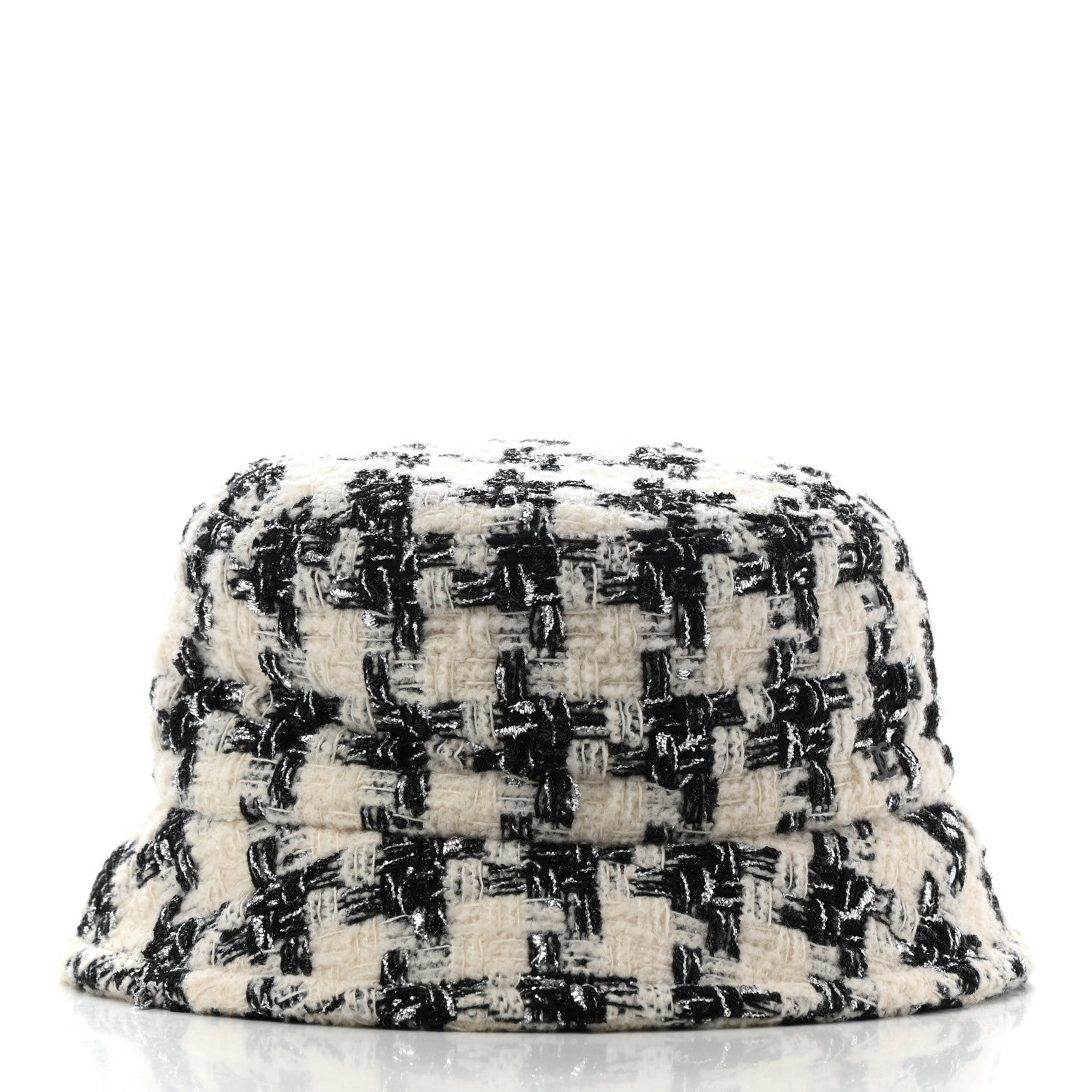 Chanel Tweed Bucket Hat S Black Ecru 3 of 8