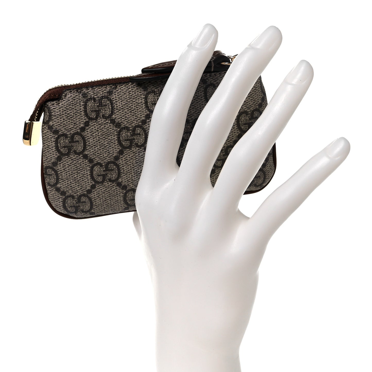 GG Supreme Monogram Key Case Brown