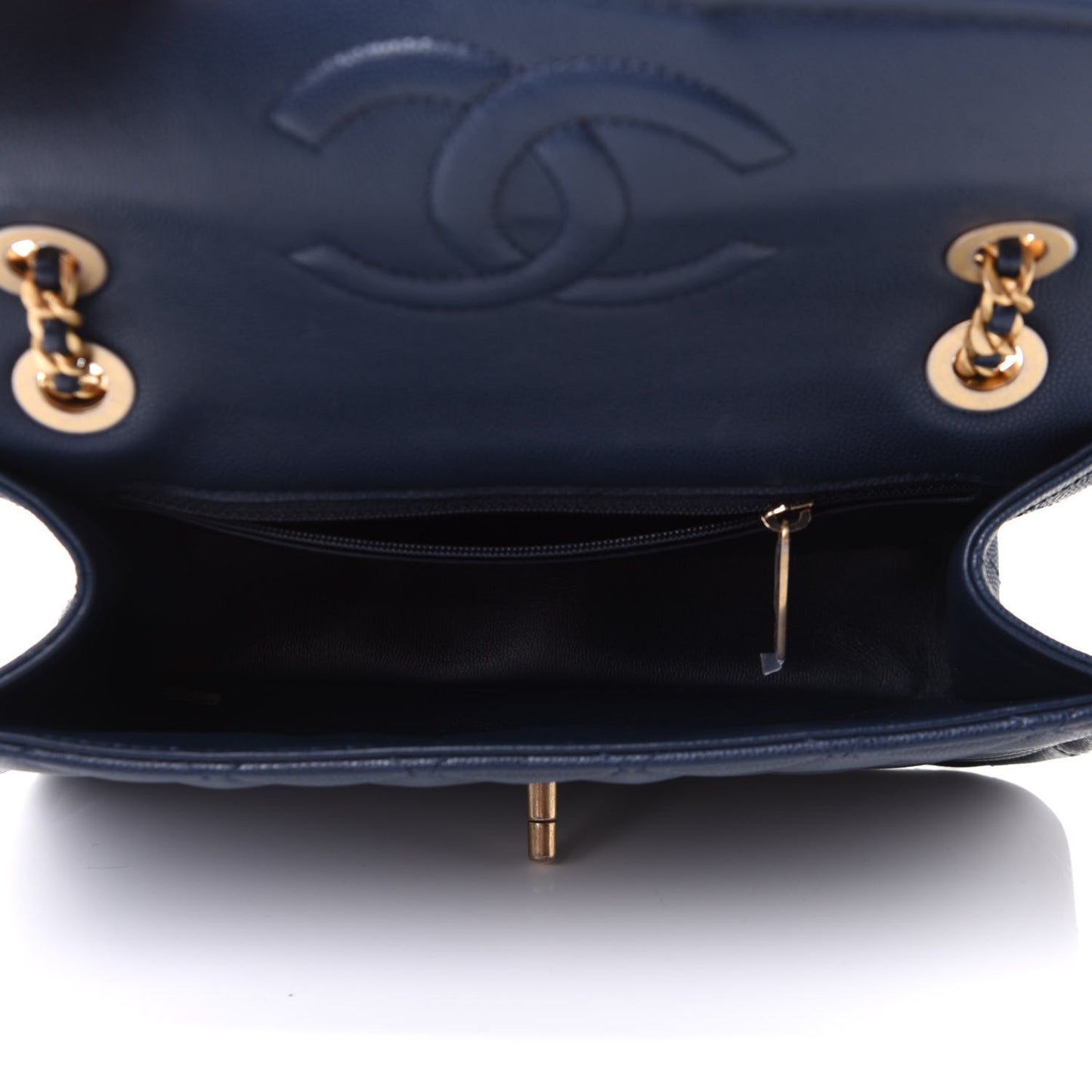 Caviar Quilted Medium Sweet Classic Flap Navy Blue