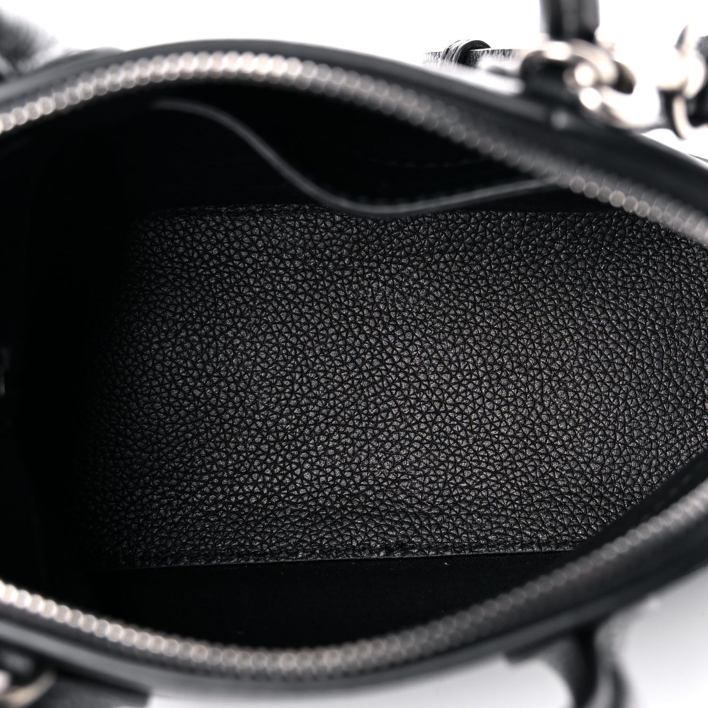 Grained Calfskin Cities Paris XXS Ville Top Handle Bag Black White