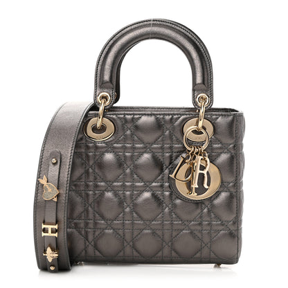 Christian Dior Lambskin Cannage Small My ABCDior Lady Dior Metallic Grey 1 of 20
