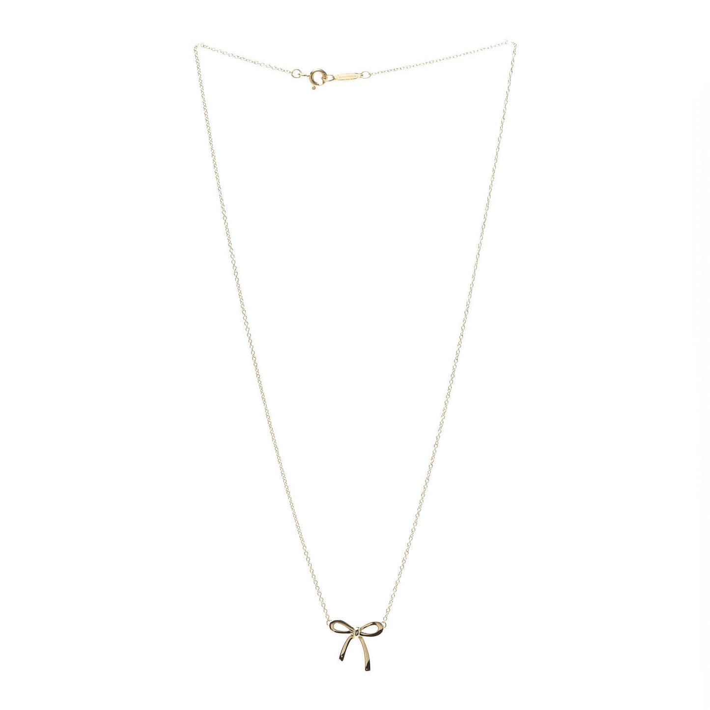 18K Yellow Gold Mini Bow Pendant Necklace