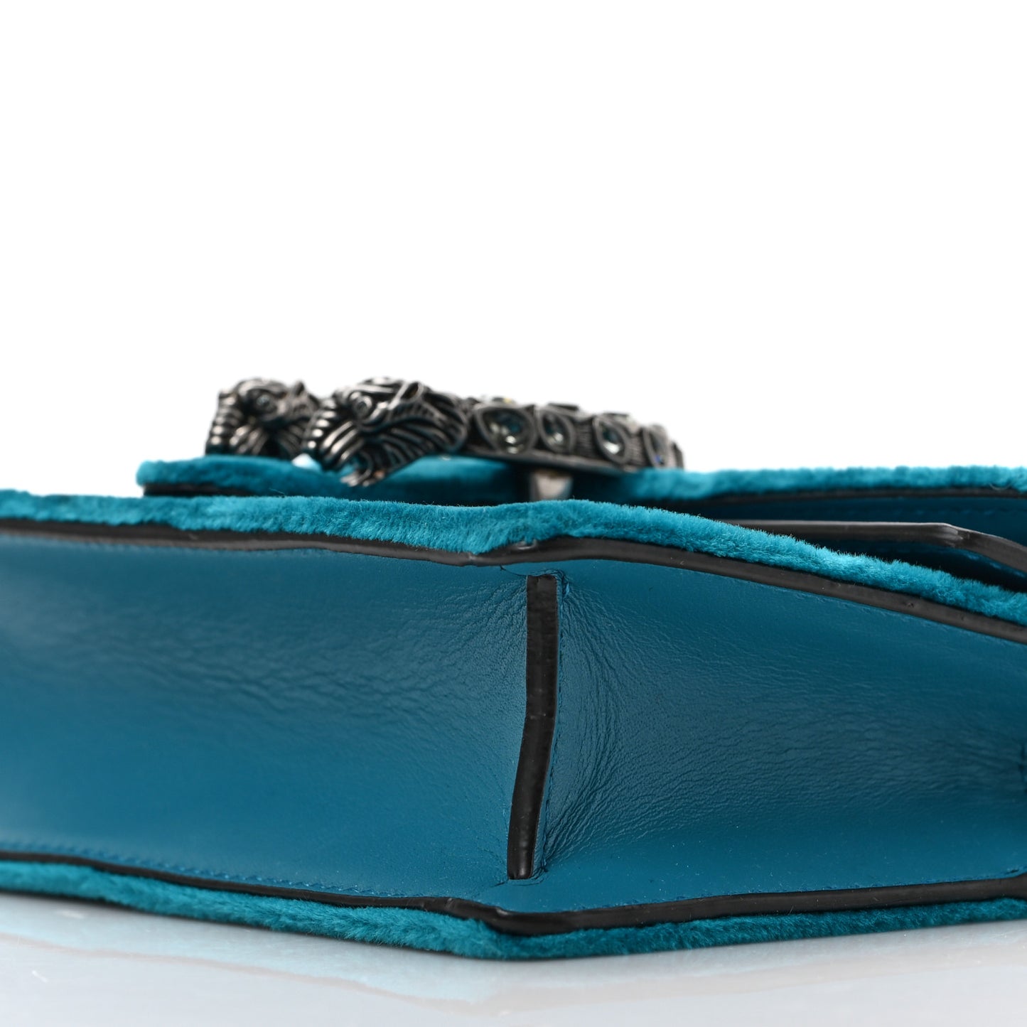 Velvet Super Mini Dionysus Shoulder Bag Pavone Cyan