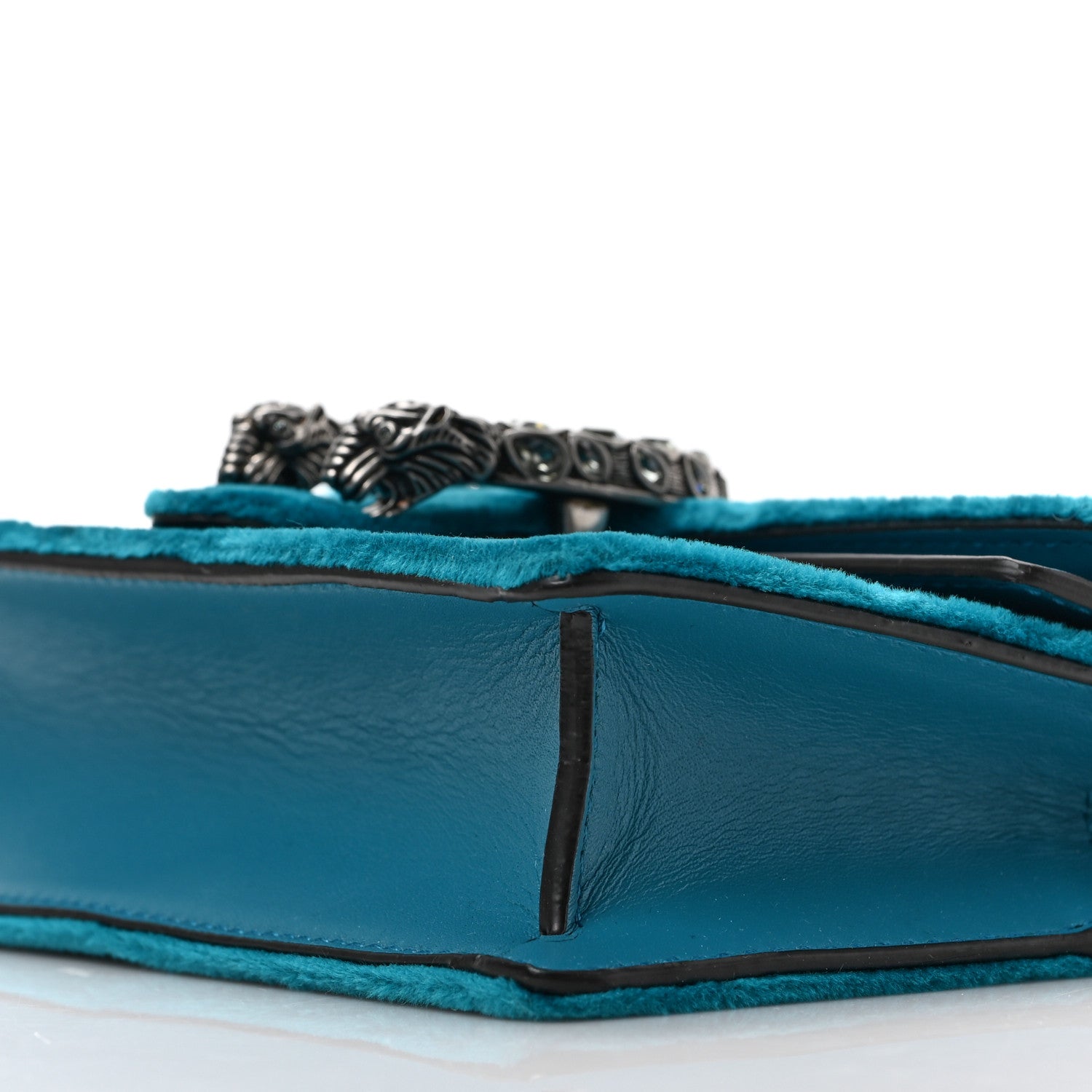 Gucci Velvet Super Mini Dionysus Shoulder Bag Pavone Cyan 13 of 14