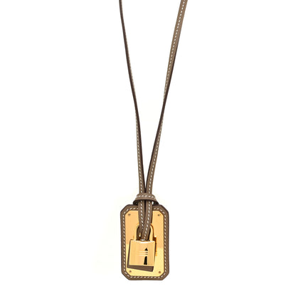 Hermes Swift Large O'Kelly Pendant Necklace Etoupe 1 of 6