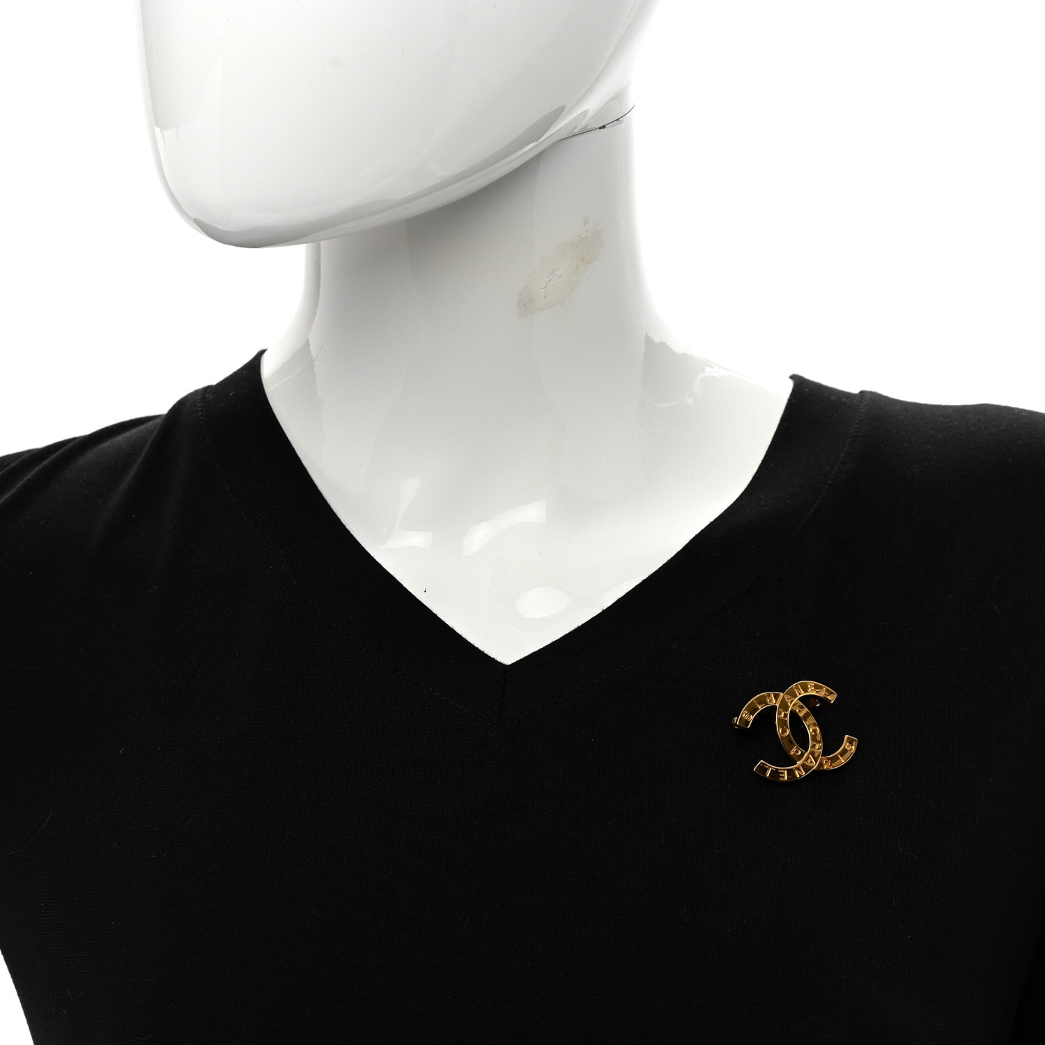 Chanel Metal Paris Button CC Large Brooch Gold 2 of 4