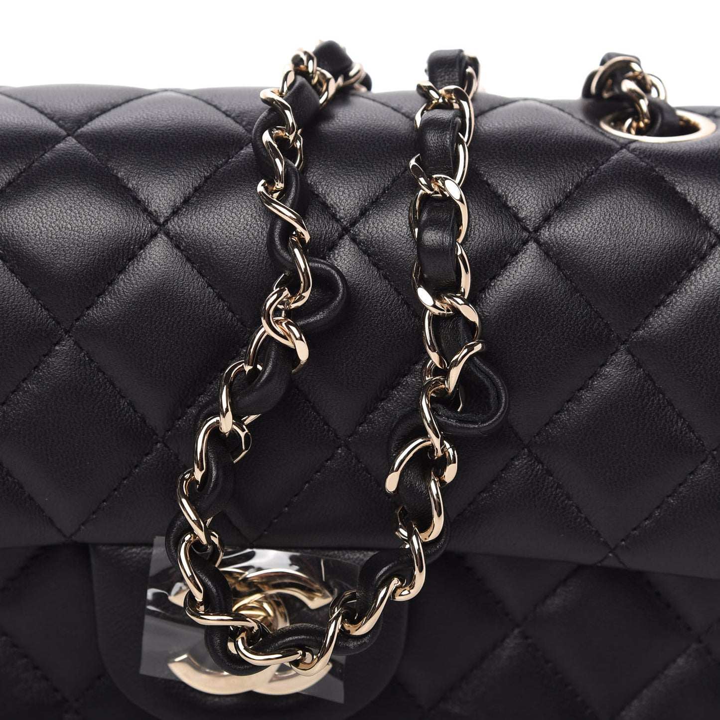 Lambskin Quilted Mini Rectangular Flap Black