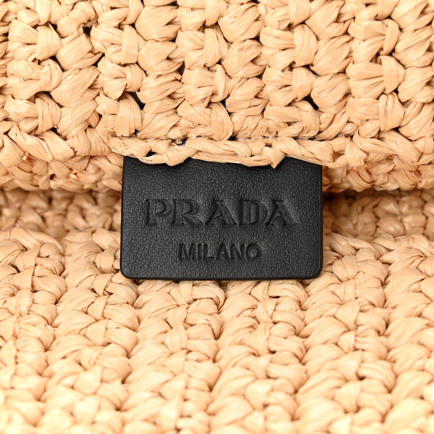 Prada Yarn Raffia Effect Crochet Embroidered Logo Tote Naturale 6 of 10