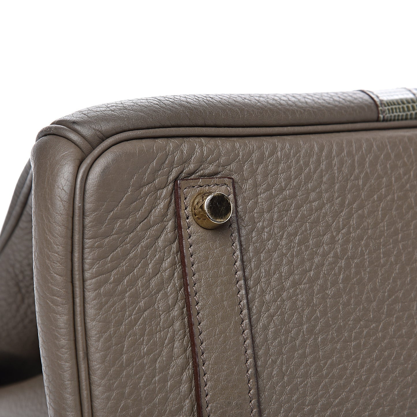Taurillon Clemence Lizard Club Birkin 35 Etain Graphite