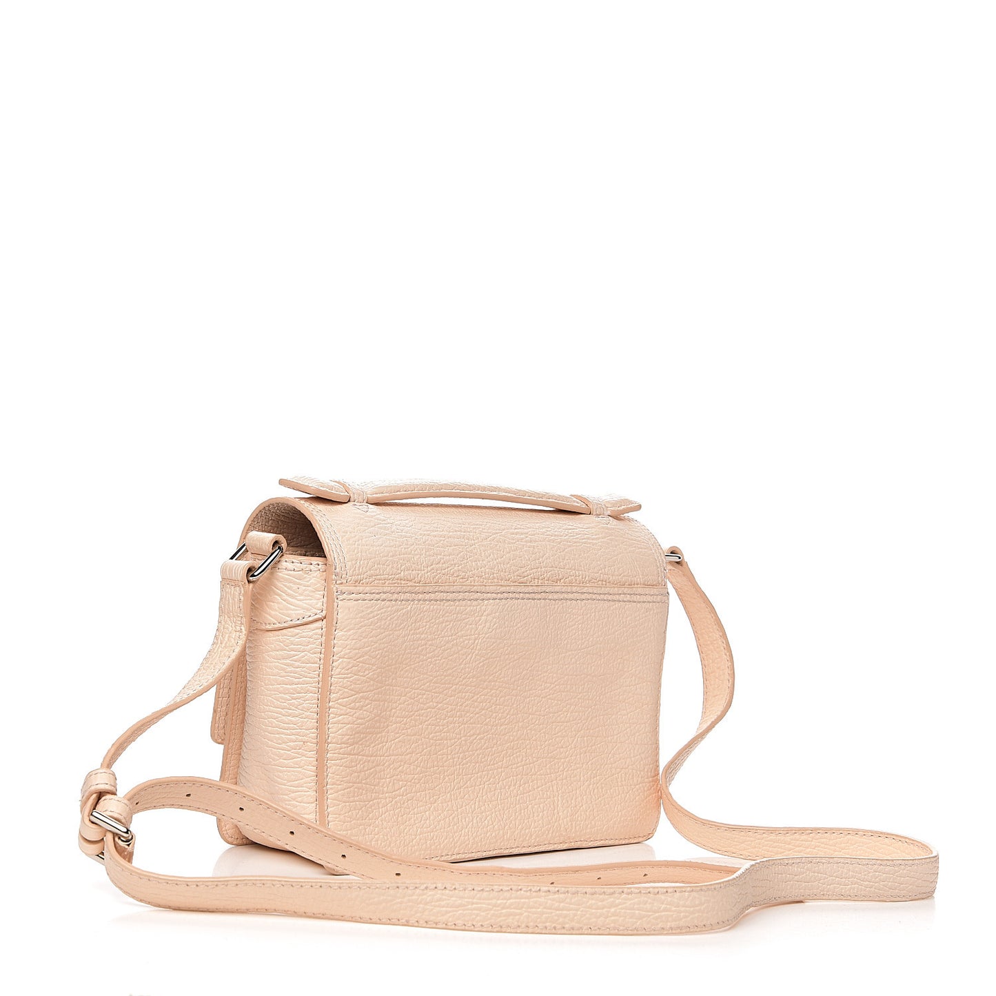3.1 Textured Calfskin Mini Pashli Messenger White Peach